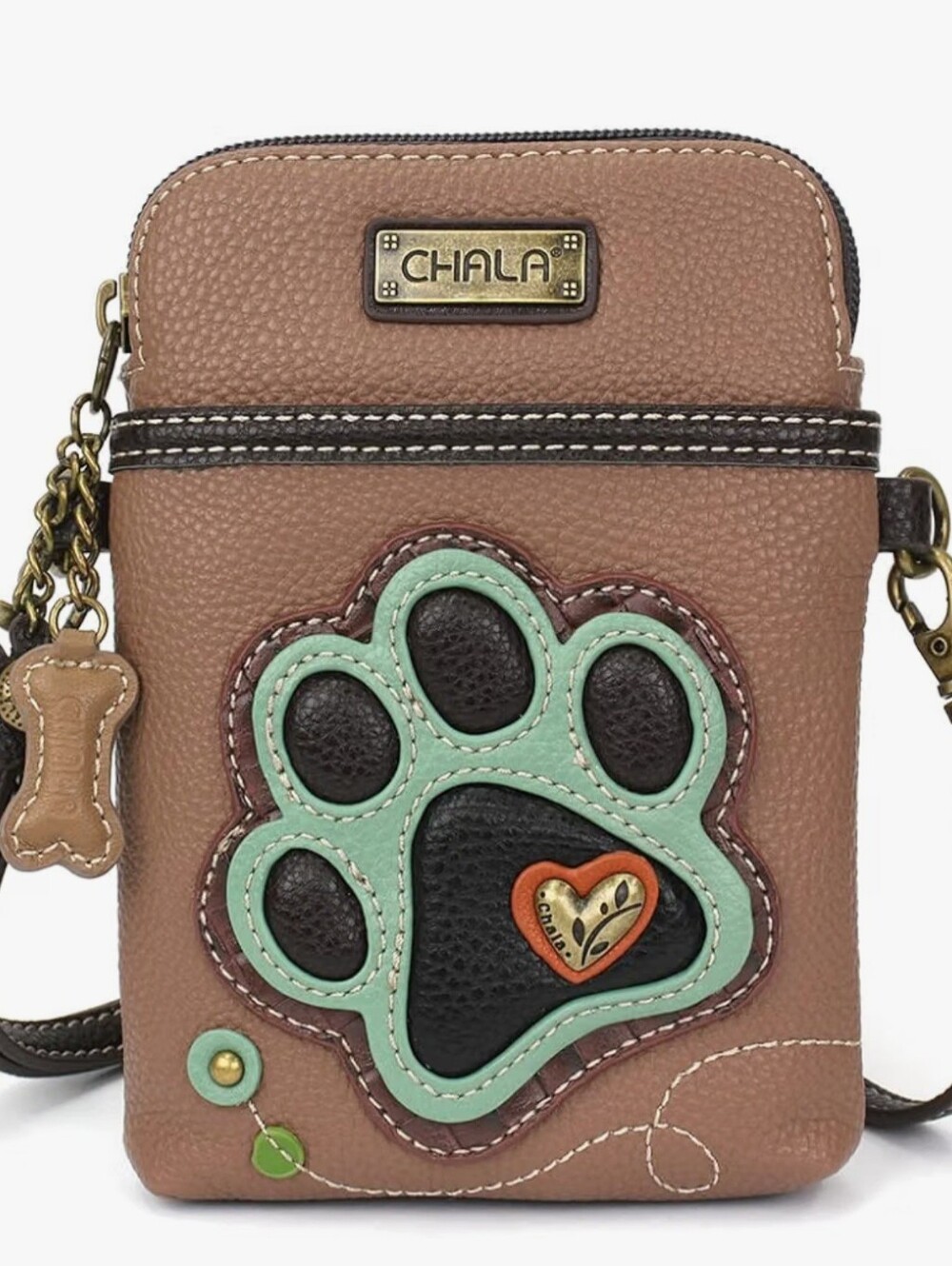 CHALA Dog Collection Cell Phone Crossbody Purse-Women PU Leather/Canvas